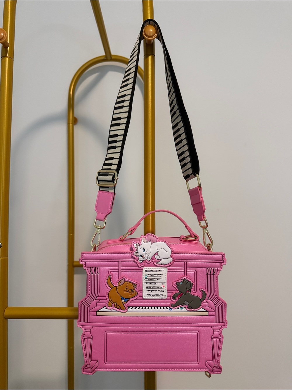 Loungefly Pink Piano Crossbody Bag with Aristocats